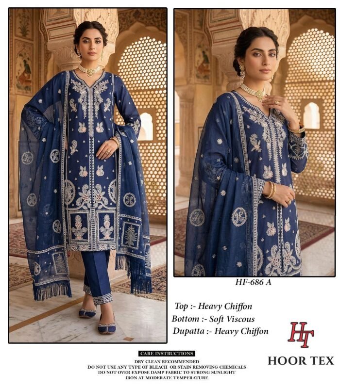 Launching Hoor Tex 686 A To D Crystal Viscose Embroidered Salwar Kameez Wholesale 2026