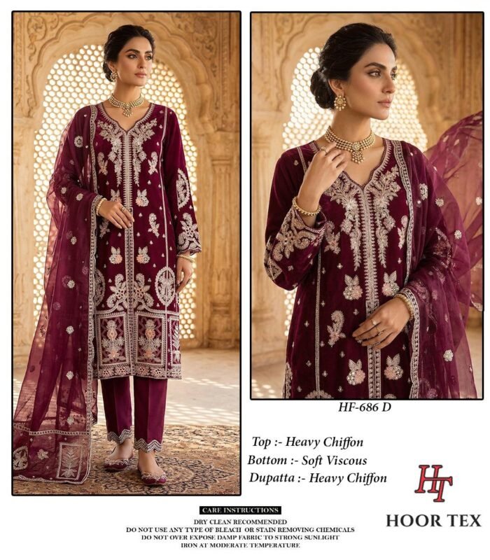 Launching Hoor Tex 686 A To D Crystal Viscose Embroidered Salwar Kameez Wholesale 2026