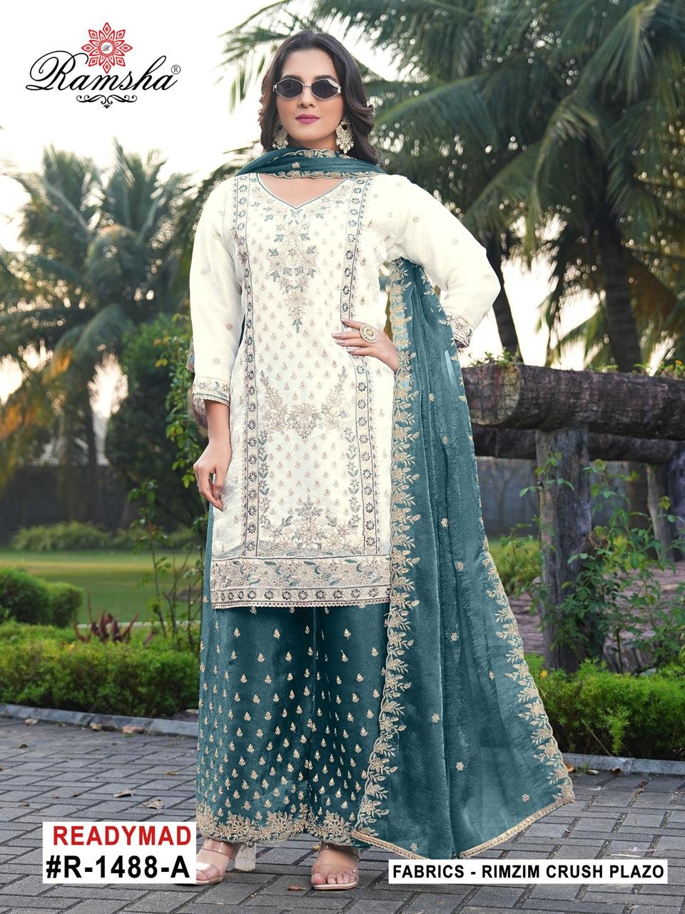 Latest Ramsha R 1488 A To D Rimzim Crush Embroidered Salwar Kameez Wholesale 2026