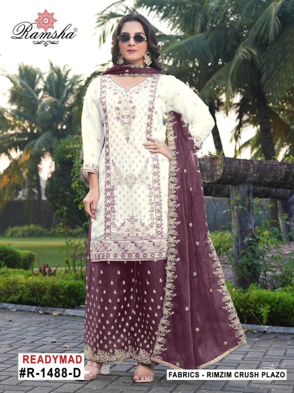 Latest Ramsha R 1488 A To D Rimzim Crush Embroidered Salwar Kameez Wholesale 2026