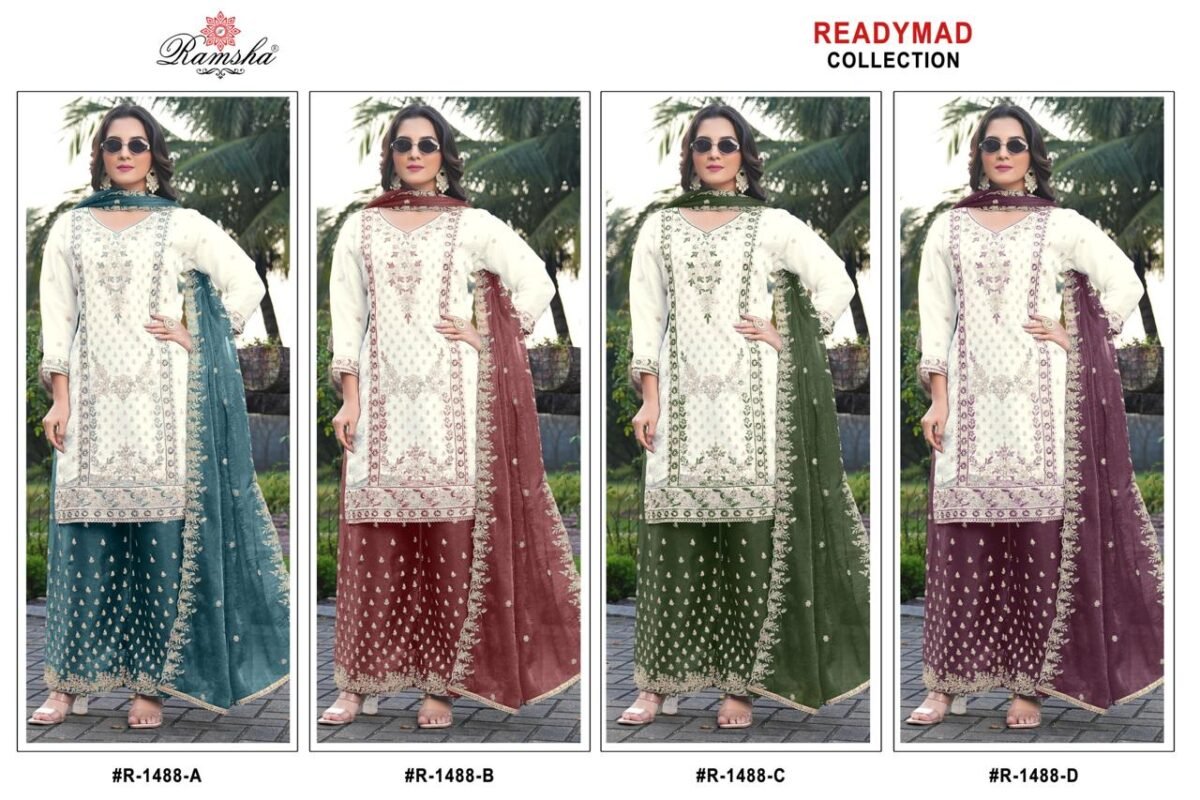 Latest Ramsha R 1488 A To D Rimzim Crush Embroidered Salwar Kameez Wholesale 2026