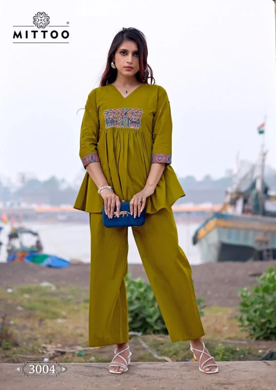 Latest Mittoo Cotton Candy Dhabu Cotton Thread Worked Co Ord Set Collection Wholesale 2026