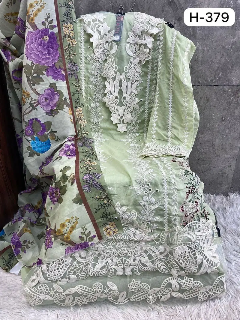 Hoor Tex 379 A To D Cotton Embroidered Salwar Kameez Wholesale