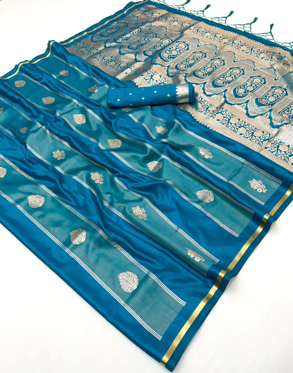 Rajtex Kanthkala Rose Satin Handloom Weaving Silk Saree Collection Wholesale