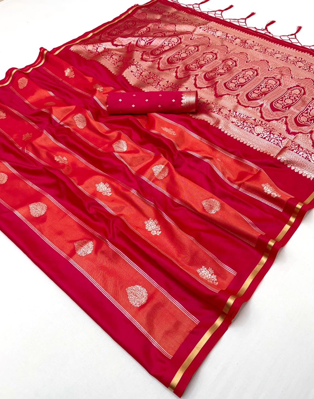 Rajtex Kanthkala Rose Satin Handloom Weaving Silk Saree Collection Wholesale