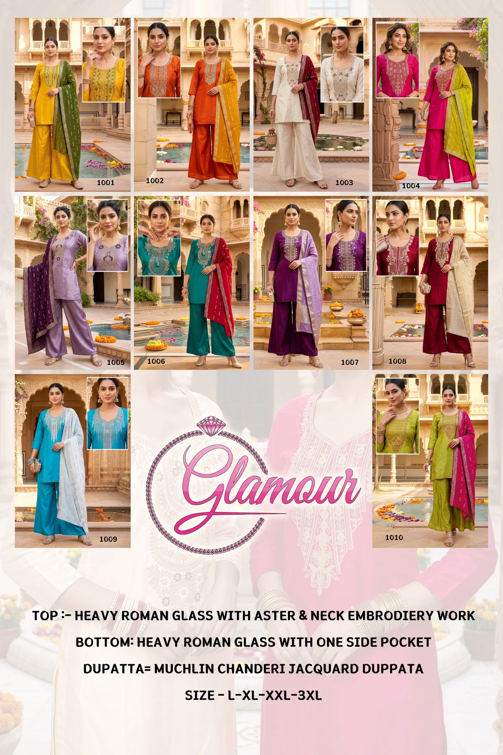 Stylish Dnp Glamour Roman Glass Top Bottom With Dupatta Wholesale 2026