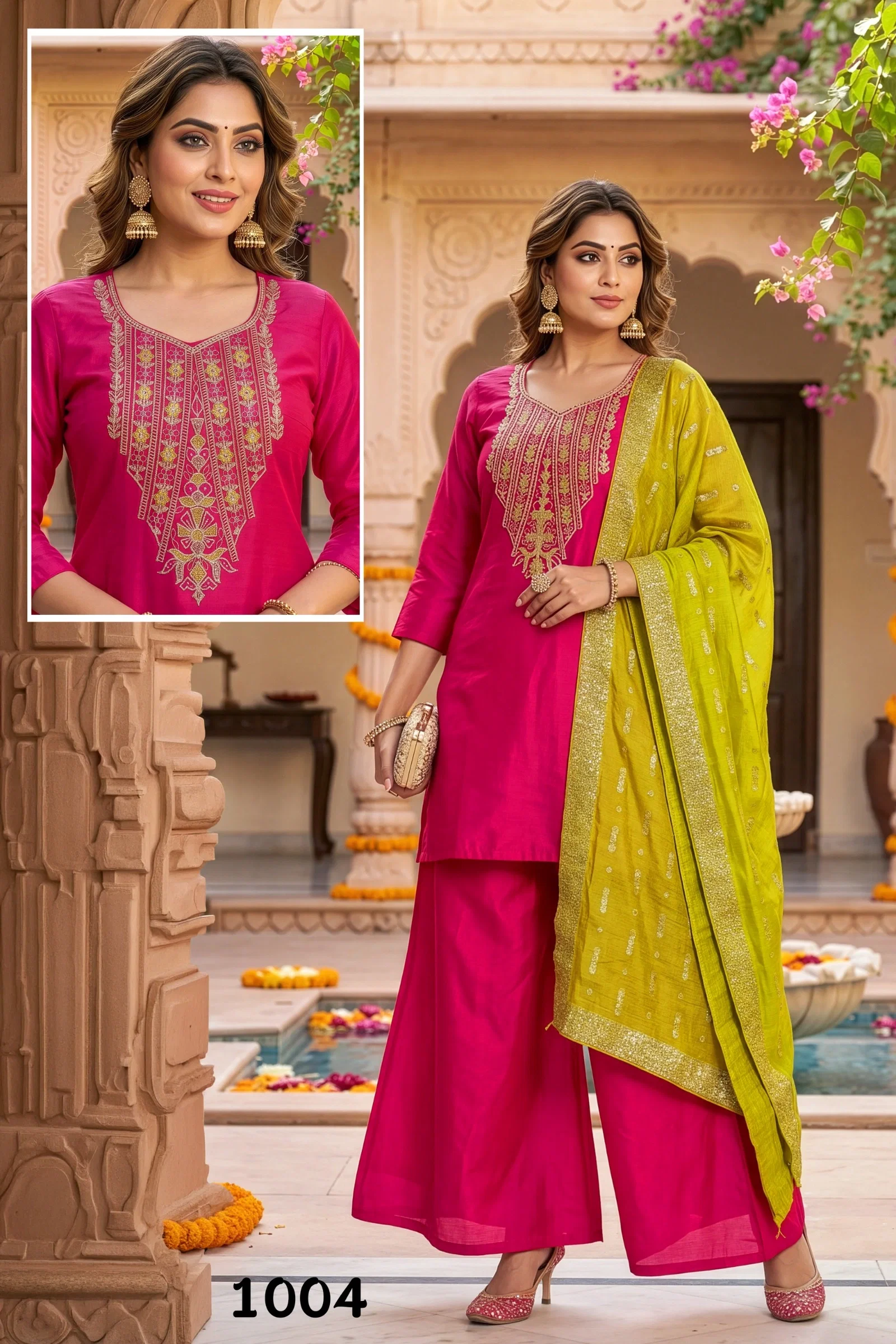 Stylish Dnp Glamour Roman Glass Top Bottom With Dupatta Wholesale 2026