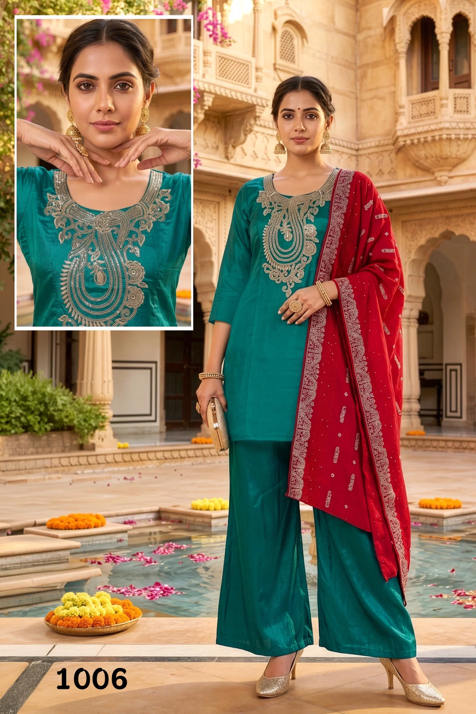 Stylish Dnp Glamour Roman Glass Top Bottom With Dupatta Wholesale 2026