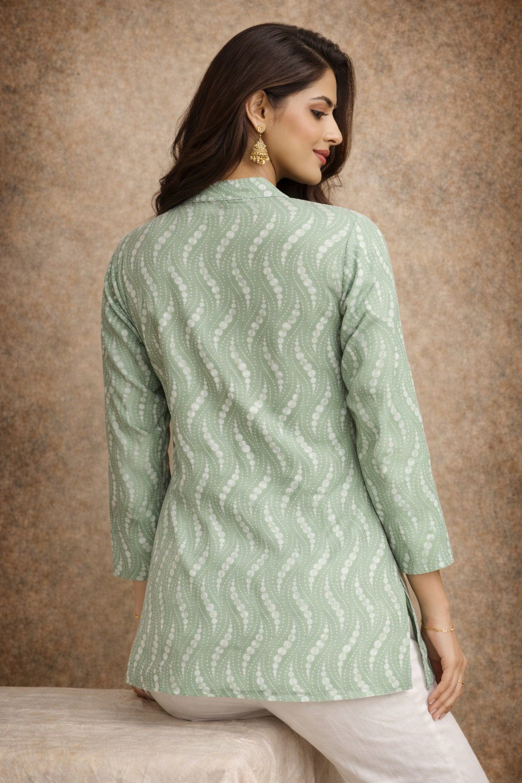 Stylish Aawiya RJ Green Heavy Muslin Digital Printed Tunic Style Top Wholesale 2026
