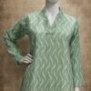 Stylish Aawiya RJ Green Heavy Muslin Digital Printed Tunic Style Top Wholesale 2026