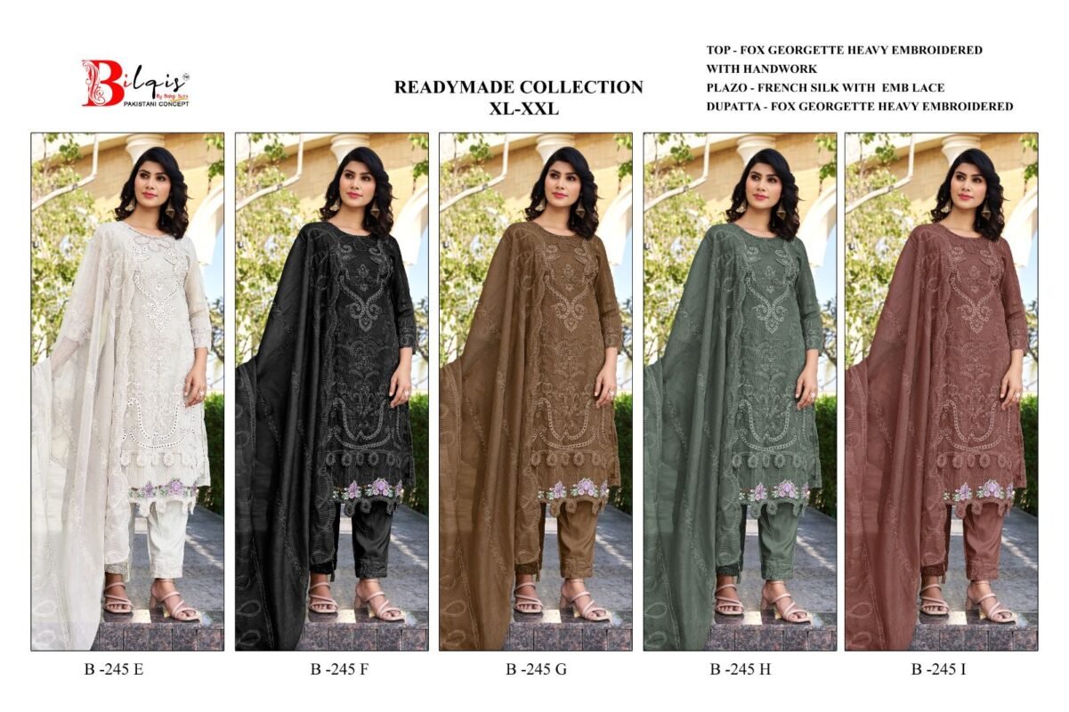 Stylish Bilqis B 245 E To I Georgette Embroidered Salwar Kameez Wholesale 2026