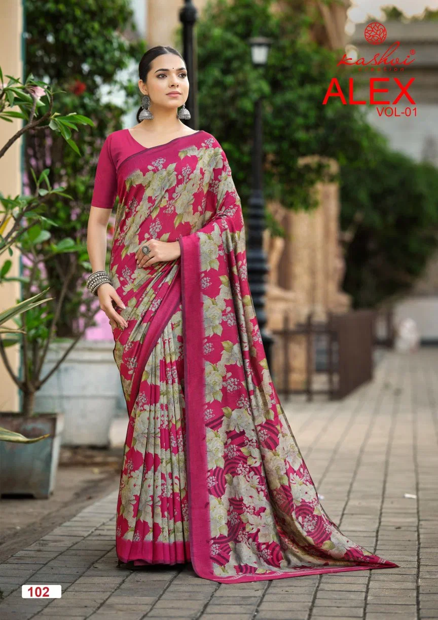 Stylish Kashvi Alex Vol 1 Black Vichitra Printed Saree Wholesale 2026