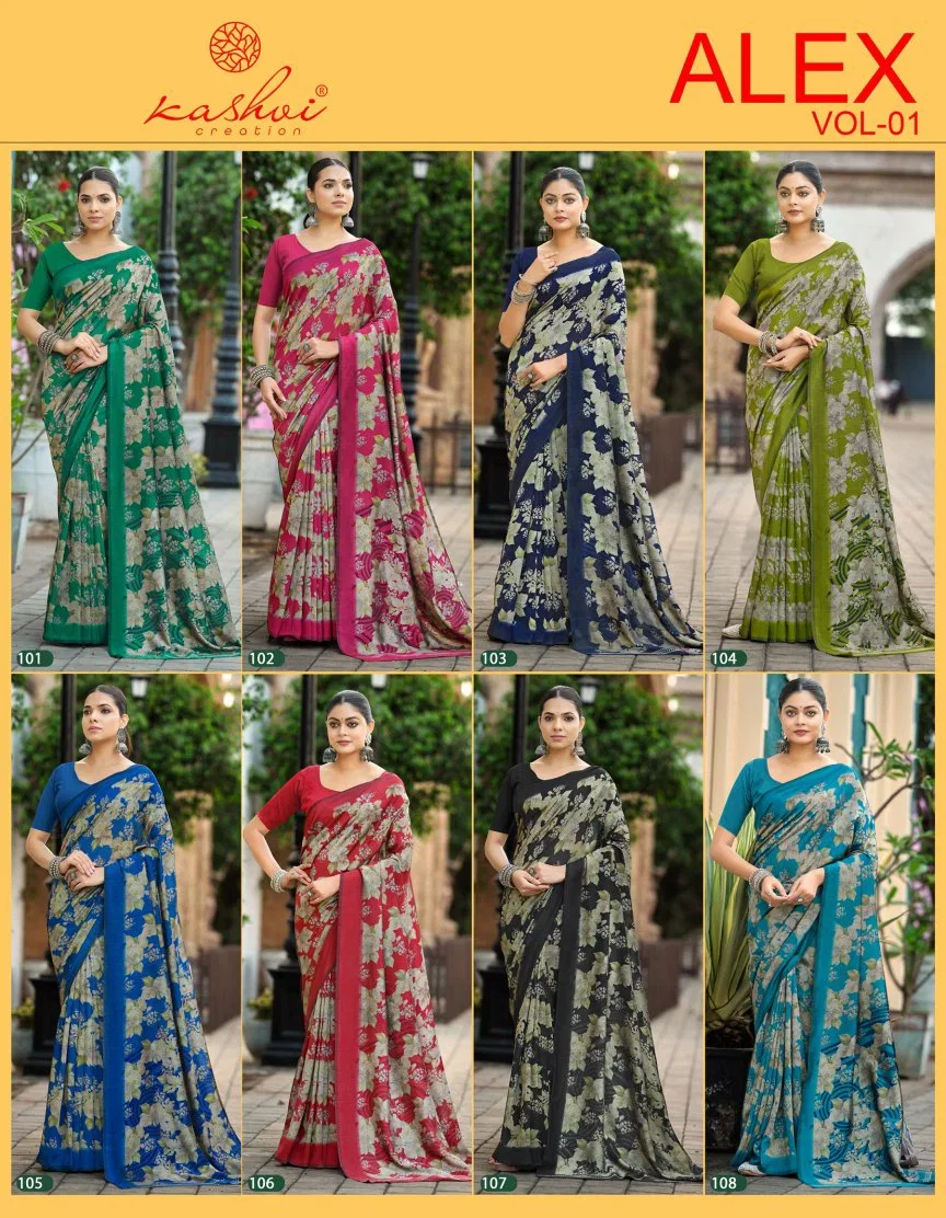 Stylish Kashvi Alex Vol 1 Black Vichitra Printed Saree Wholesale 2026