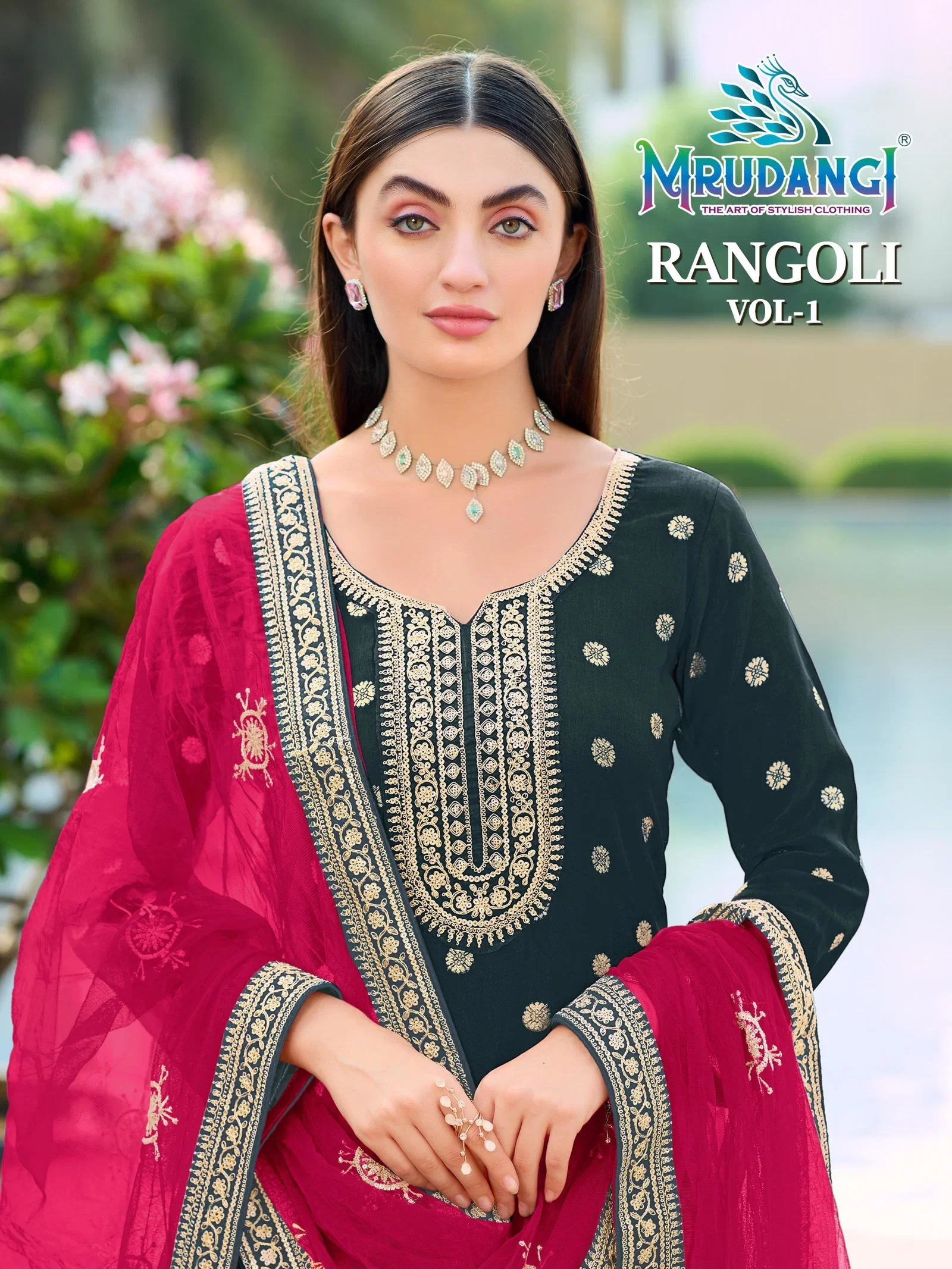 Mrudangi Rangoli Vol 1 Viscose Jacquard Embroidered Salwar Kameez Collection Wholesale