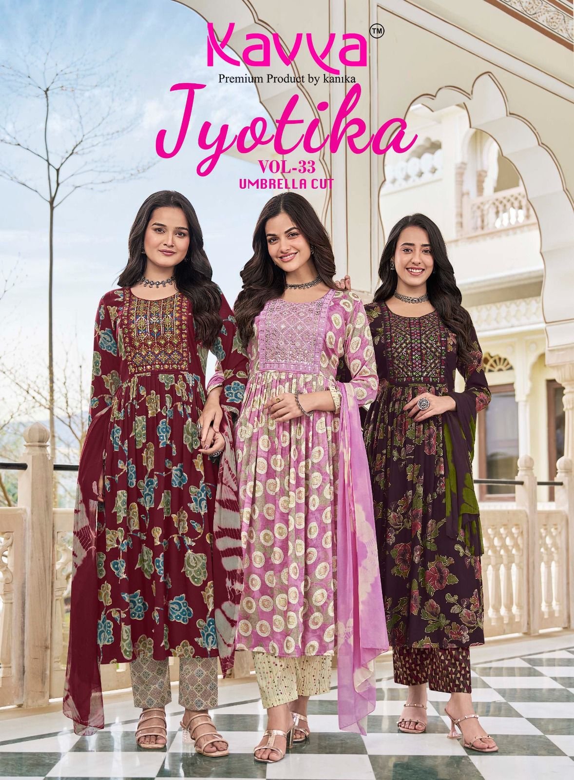 Kavya Jyotika Vol 33 Capsule Foil Printed Kurti Bottom With Dupatta Wholesale