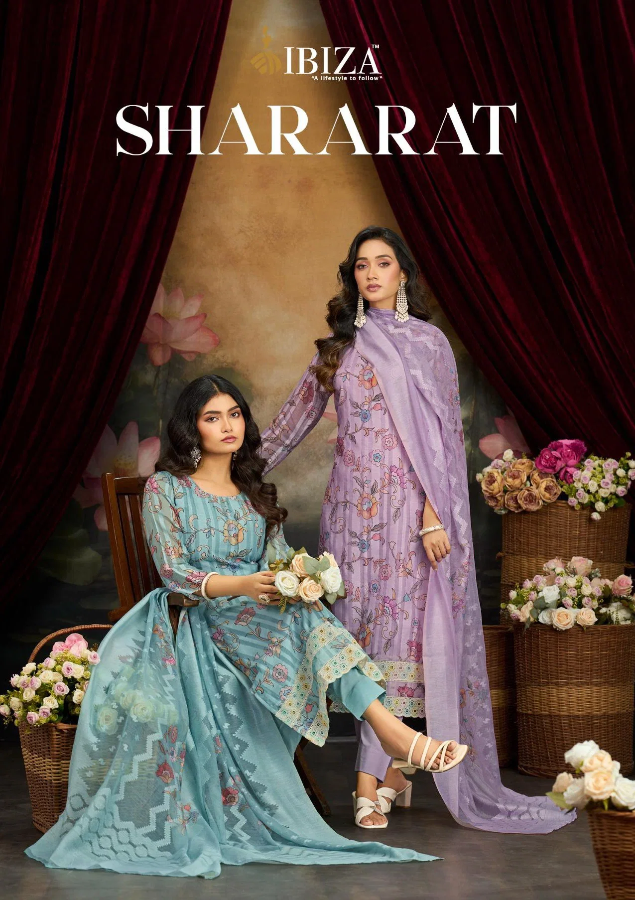 Ibiza Shararat Mal Banrasi Cotton Jacquard Digital Printed Salwar Kameez Wholesale