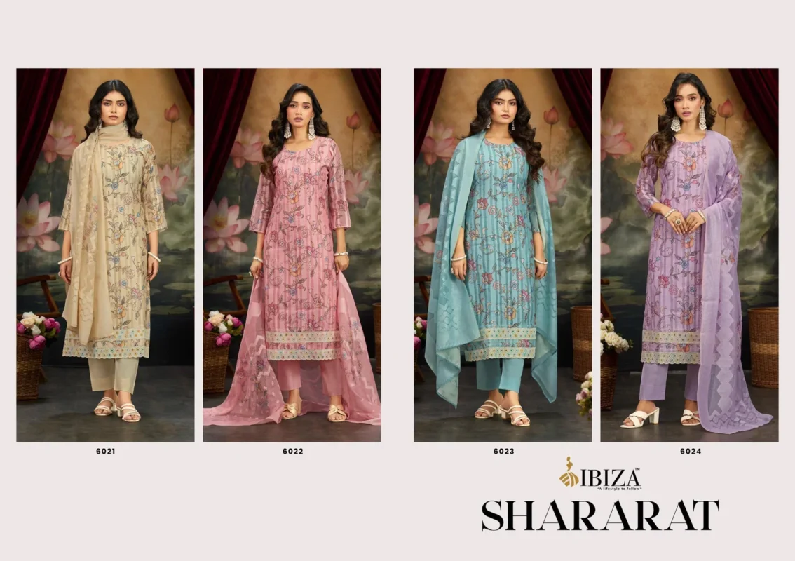 Stylish Ibiza Shararat Mal Banrasi Cotton Jacquard Digital Printed Salwar Kameez Wholesale 2026