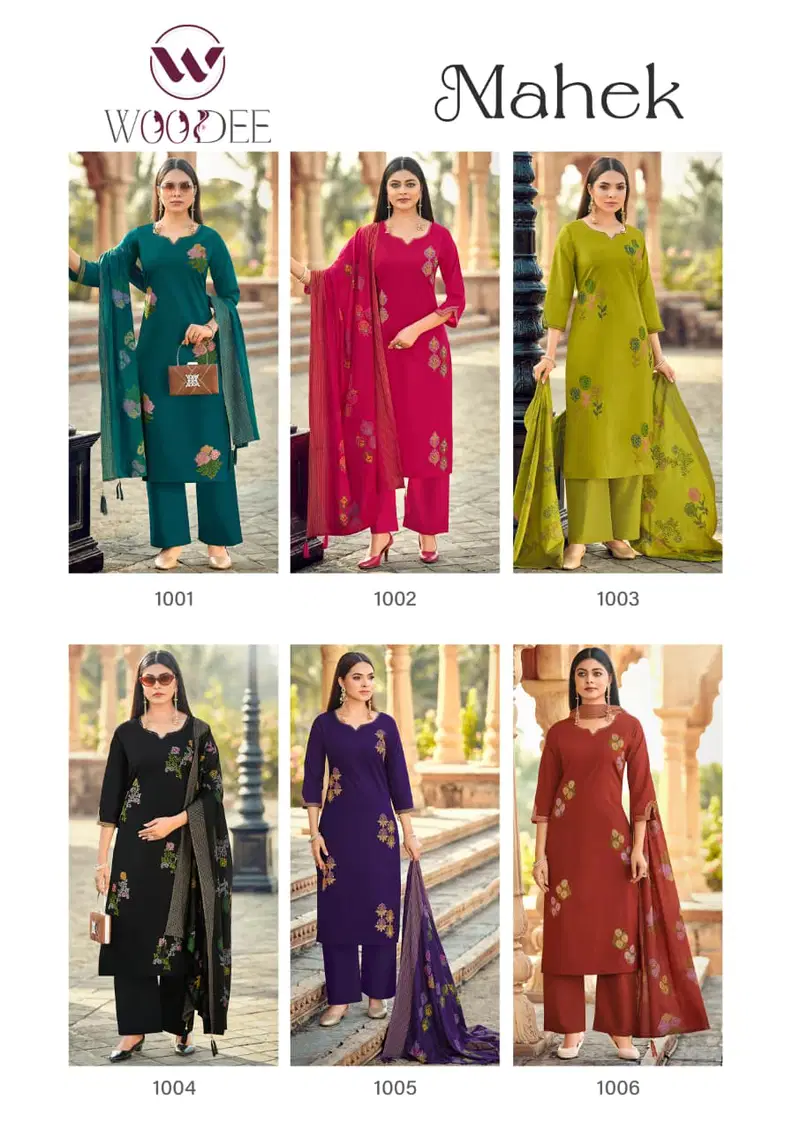 Latest Woodee Mahek Cotton Soft Thread Worked Kurti With Bottom Dupatta Wholesale 2026