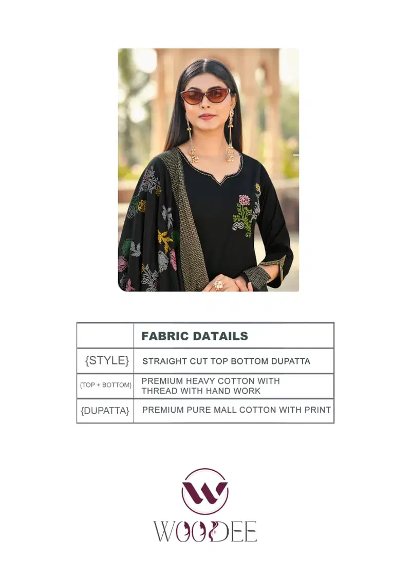 Latest Woodee Mahek Cotton Soft Thread Worked Kurti With Bottom Dupatta Wholesale 2026