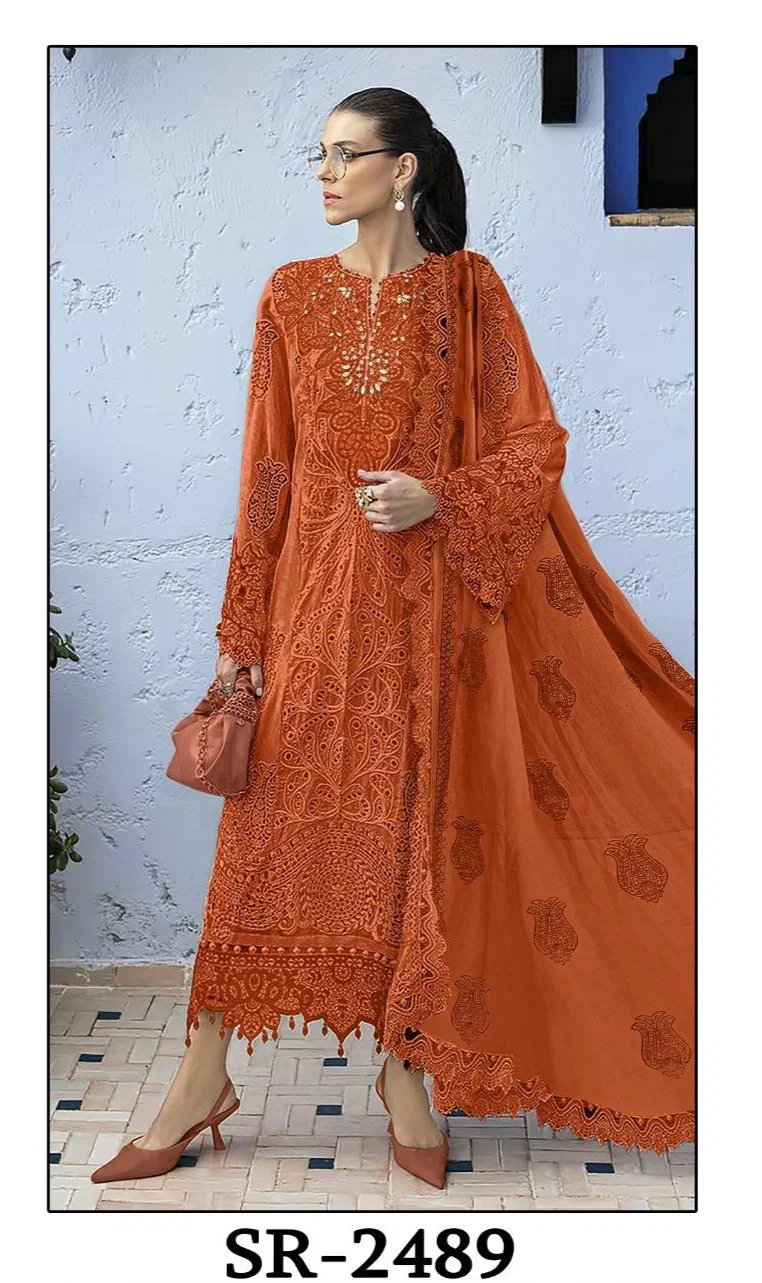 Shree Sr 2489 Cambric Cotton Embroidered Salwar Kameez Wholesale