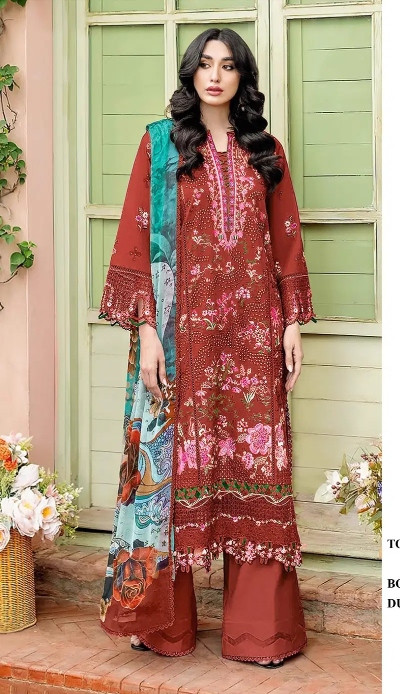 Elan E 17 A To D Cambric Cotton Heavy Embroidery Salwar Kameez Wholesale