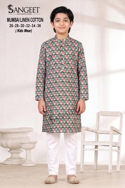 Stylish Sangeet Mumbai Linen Cotton Classic Rayon printed Kids Kurta Collection Wholesale 2026