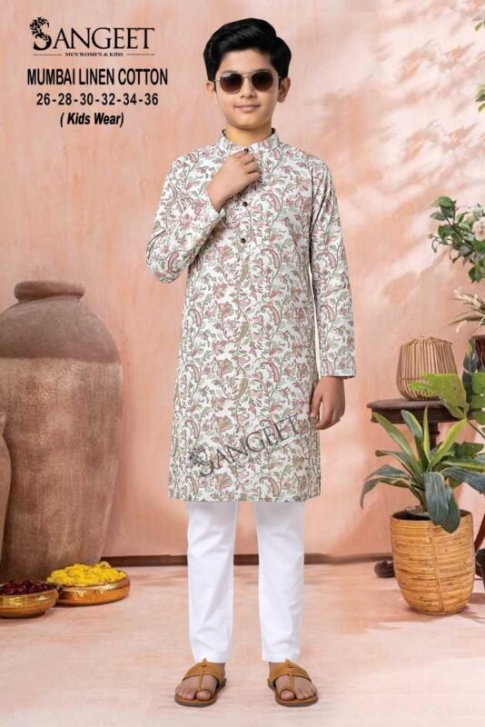 Stylish Sangeet Mumbai Linen Cotton Classic Rayon printed Kids Kurta Collection Wholesale 2026