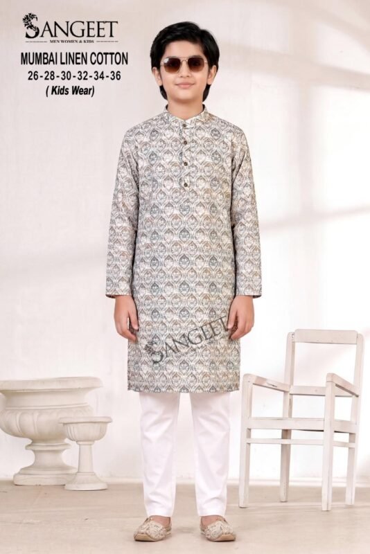 Stylish Sangeet Mumbai Linen Cotton Classic Rayon printed Kids Kurta Collection Wholesale 2026