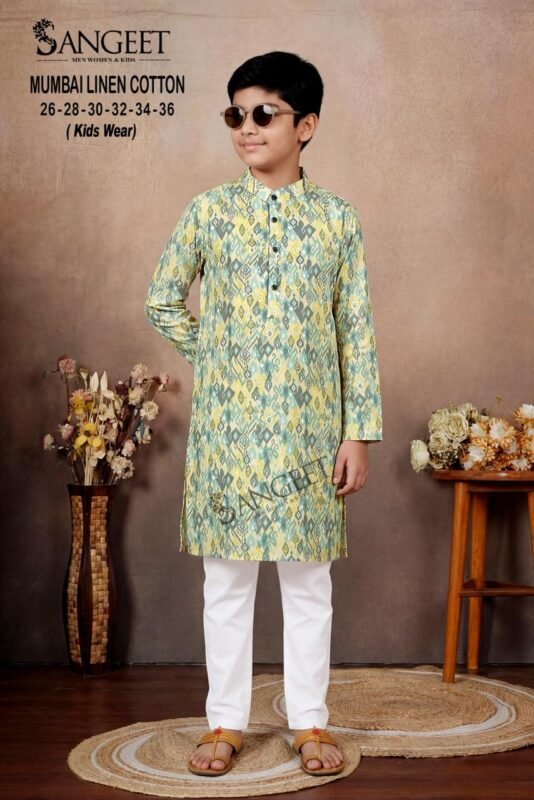 Stylish Sangeet Mumbai Linen Cotton Classic Rayon printed Kids Kurta Collection Wholesale 2026