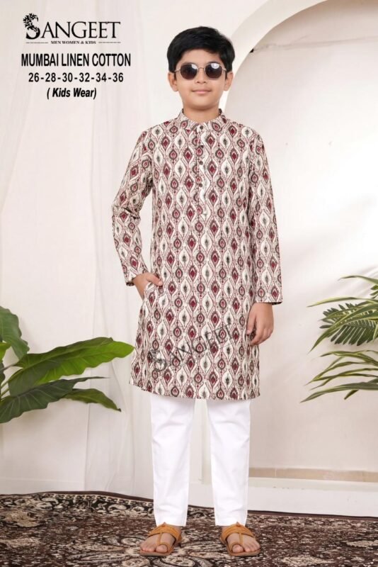 Stylish Sangeet Mumbai Linen Cotton Classic Rayon printed Kids Kurta Collection Wholesale 2026