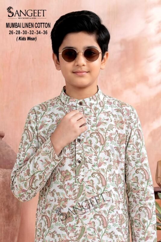 Stylish Sangeet Mumbai Linen Cotton Classic Rayon printed Kids Kurta Collection Wholesale 2026