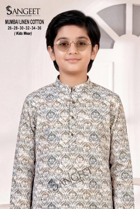 Stylish Sangeet Mumbai Linen Cotton Classic Rayon printed Kids Kurta Collection Wholesale 2026