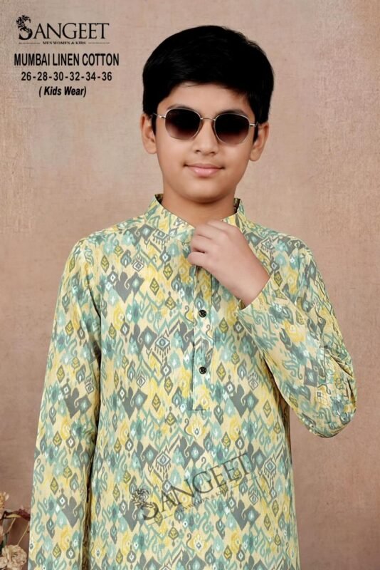 Stylish Sangeet Mumbai Linen Cotton Classic Rayon printed Kids Kurta Collection Wholesale 2026