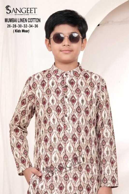 Stylish Sangeet Mumbai Linen Cotton Classic Rayon printed Kids Kurta Collection Wholesale 2026