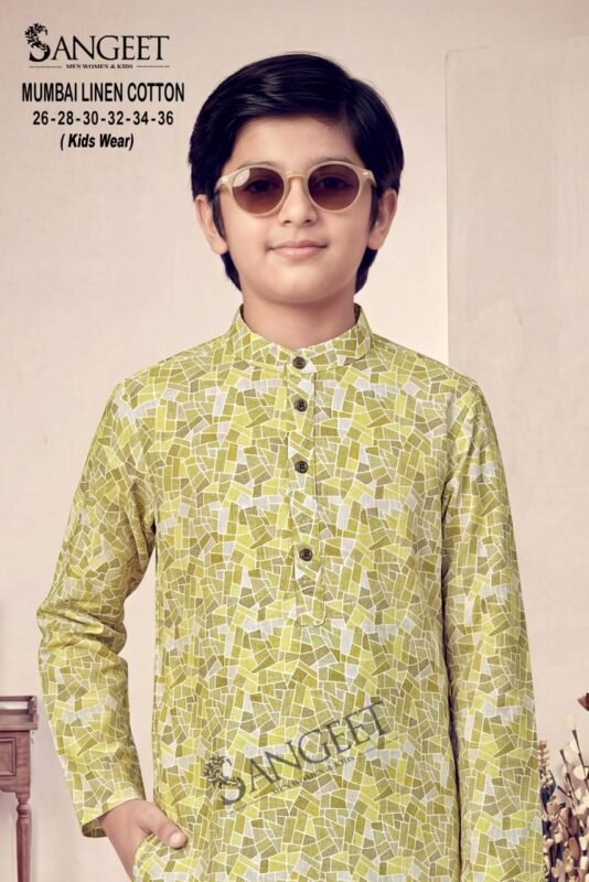 Stylish Sangeet Mumbai Linen Cotton Classic Rayon printed Kids Kurta Collection Wholesale 2026
