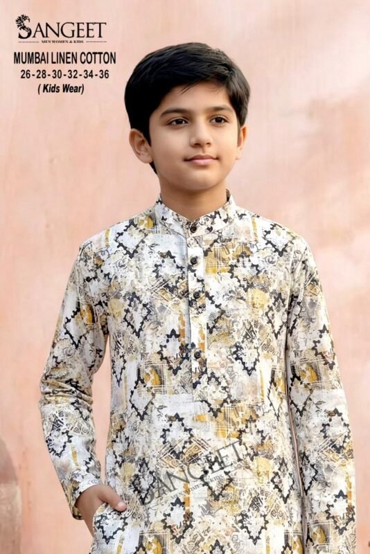 Stylish Sangeet Mumbai Linen Cotton Classic Rayon printed Kids Kurta Collection Wholesale 2026