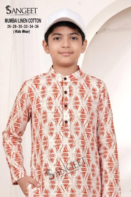 Stylish Sangeet Mumbai Linen Cotton Classic Rayon printed Kids Kurta Collection Wholesale 2026