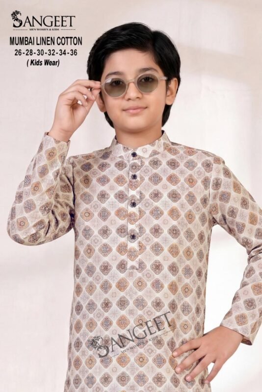 Stylish Sangeet Mumbai Linen Cotton Classic Rayon printed Kids Kurta Collection Wholesale 2026