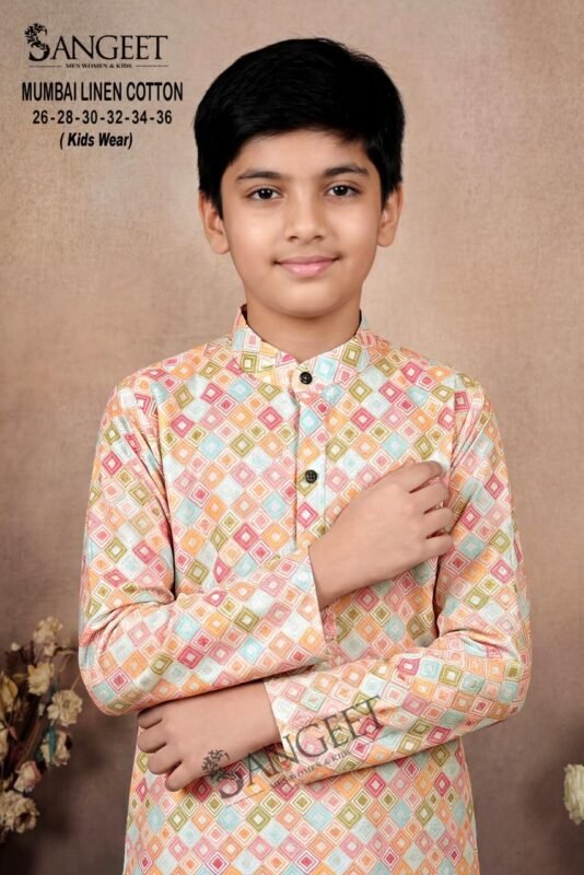 Stylish Sangeet Mumbai Linen Cotton Classic Rayon printed Kids Kurta Collection Wholesale 2026