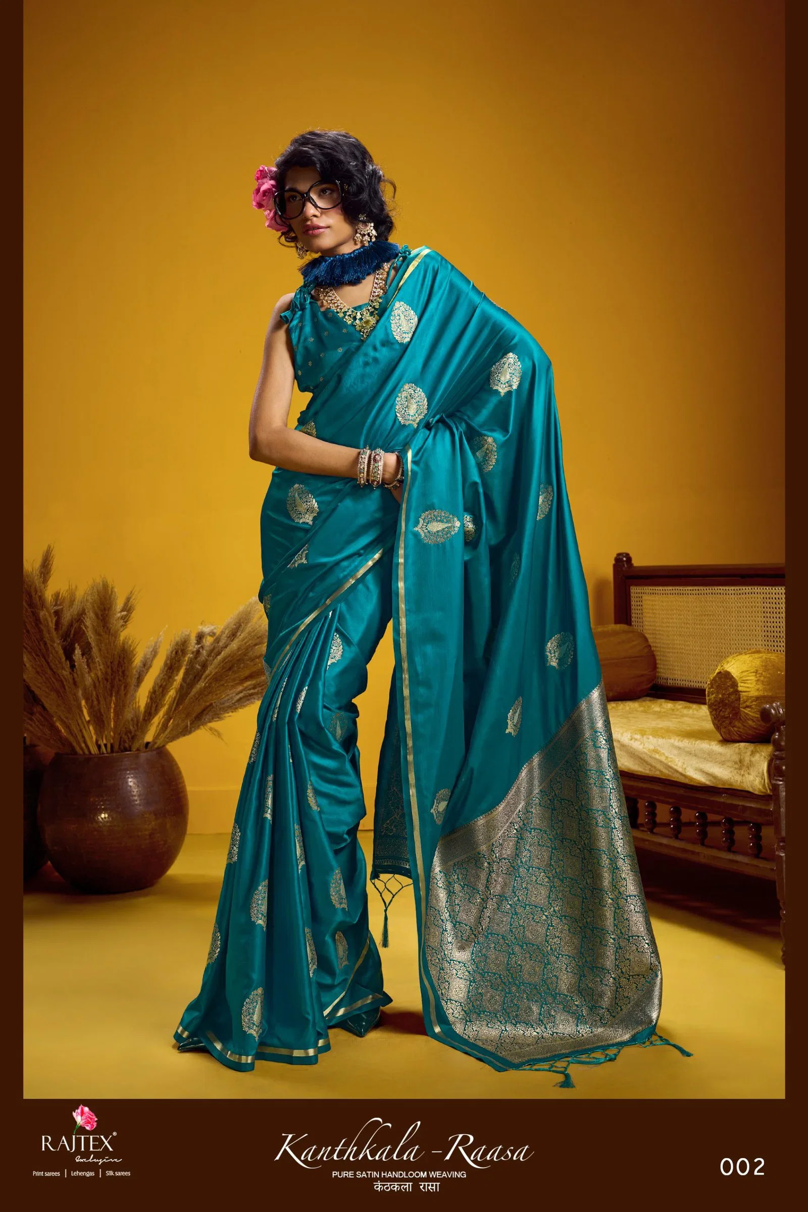 Latest Rajtex Kanthkala Raasa Pure Satin Handloom Weaving Saree Collection Wholesale 2026