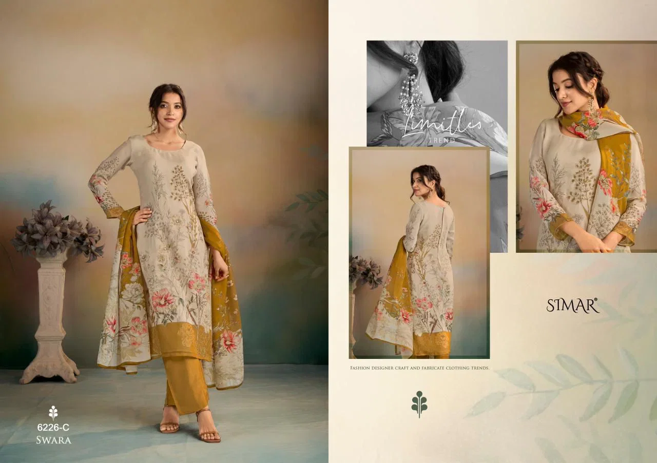 Latest Glossy Simar Swara Viscose Organaza Digital Printed Salwar Kameez Wholesale 2026