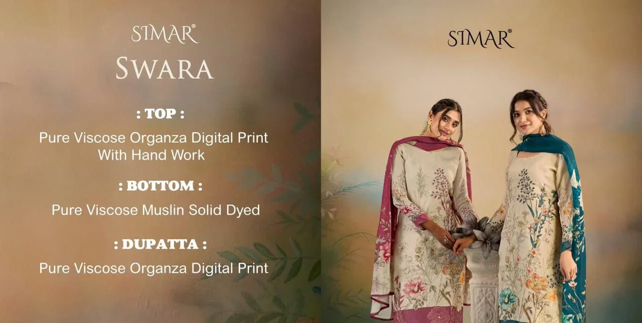 Latest Glossy Simar Swara Viscose Organaza Digital Printed Salwar Kameez Wholesale 2026