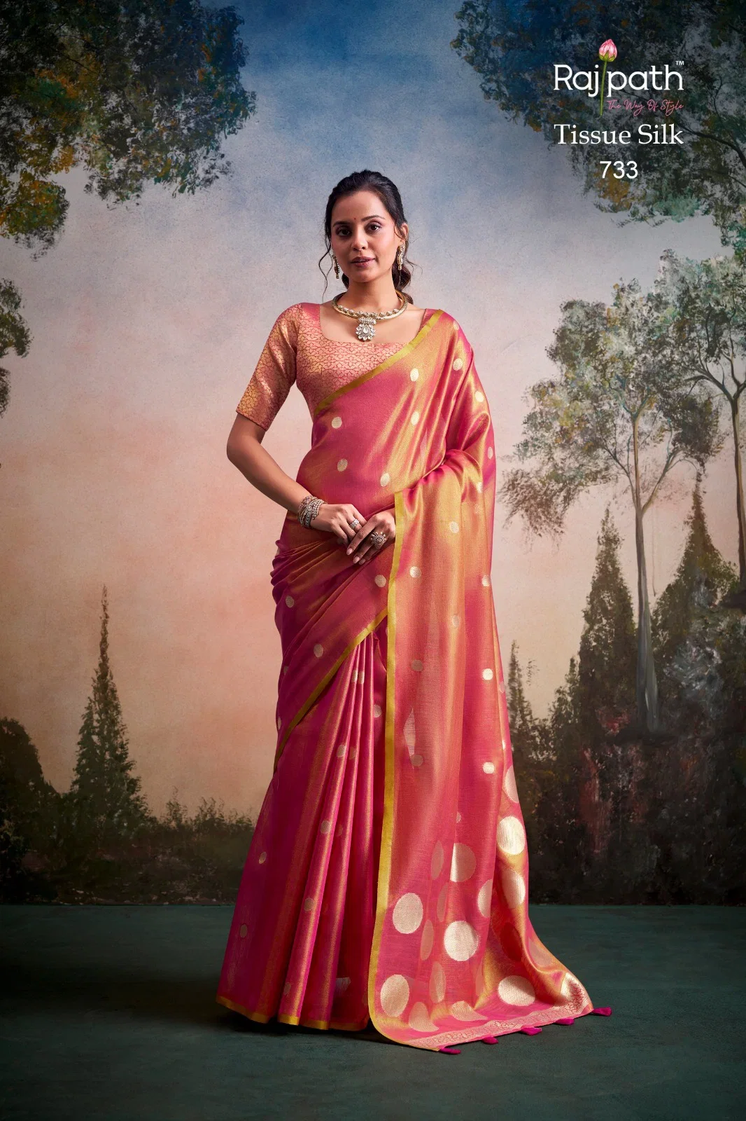 Stylish Rajpath Anvika Dollar Tissue Silk Party Wear Saree Collection Wholesale 2026