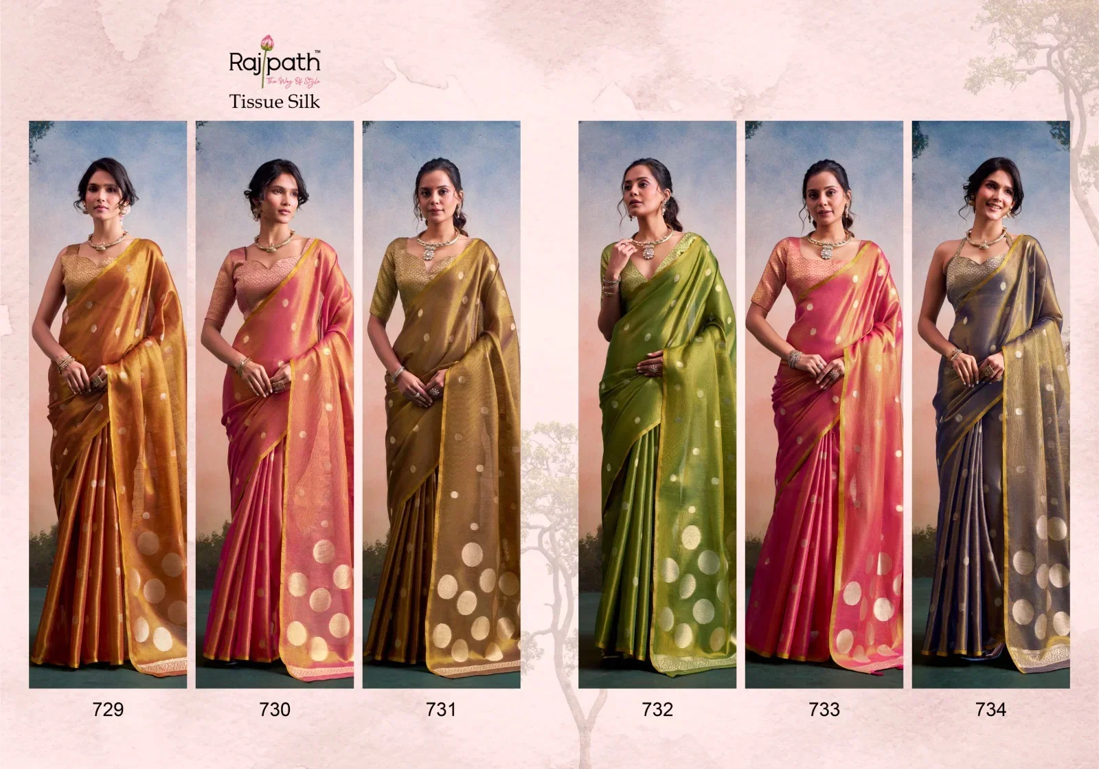 Stylish Rajpath Anvika Dollar Tissue Silk Party Wear Saree Collection Wholesale 2026