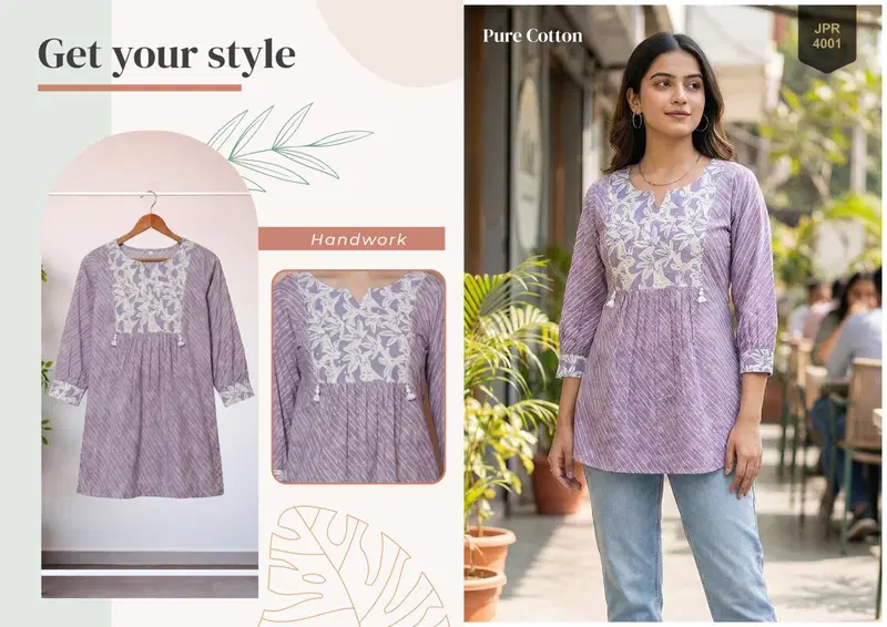 Stylish Trendy Kaya Cambric Cotton Jaipuri Printed Short Top Collection Wholesale 2026