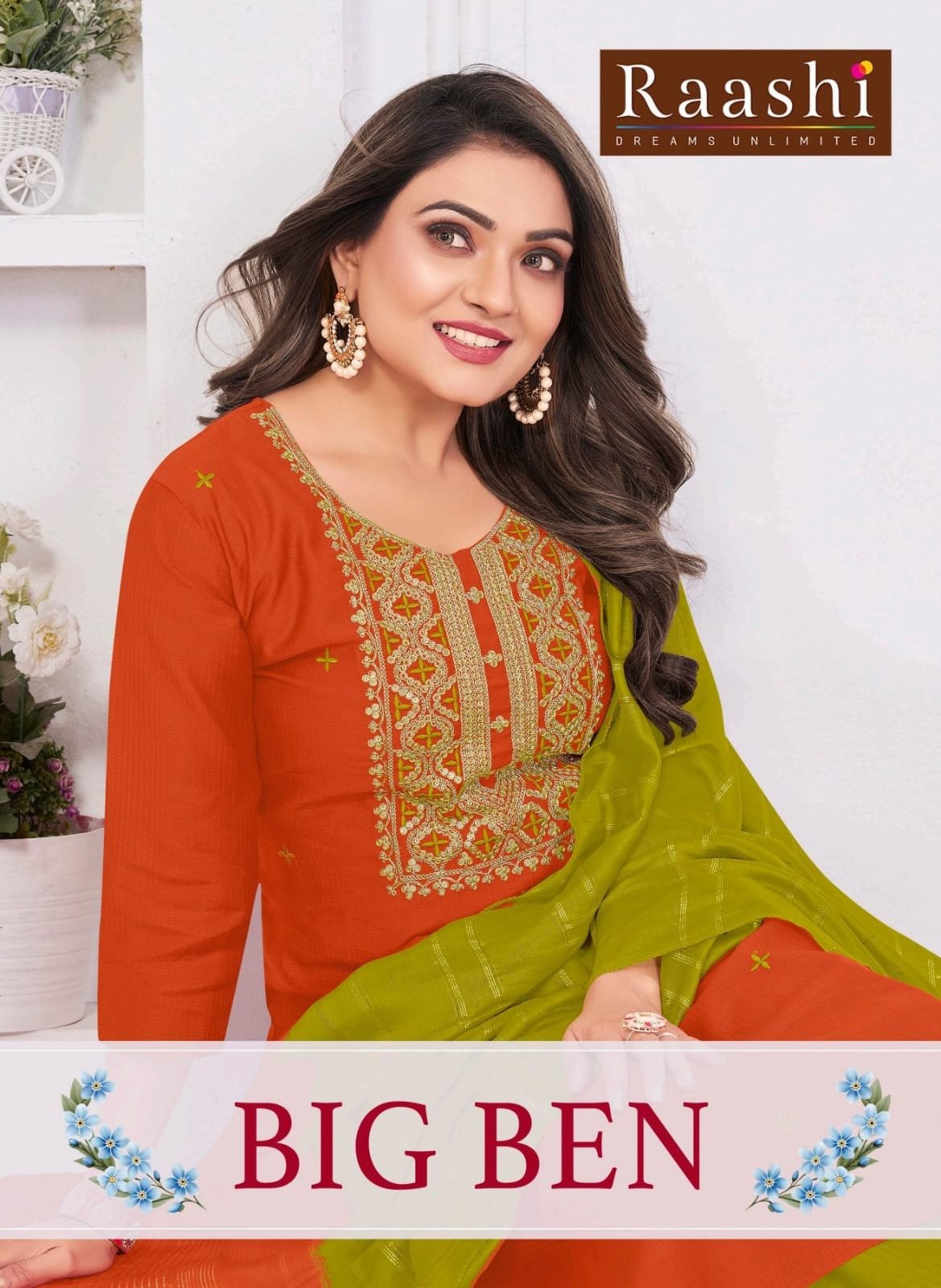 Dnp Big Ben Berlin Silk Top Pant With Dupatta Set Wholesale