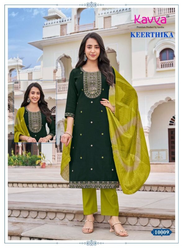 Buy Kavya Keerthika Vol 10 Viscose Vatican Embroidery Top Bottom With Dupatta Wholesale 2026