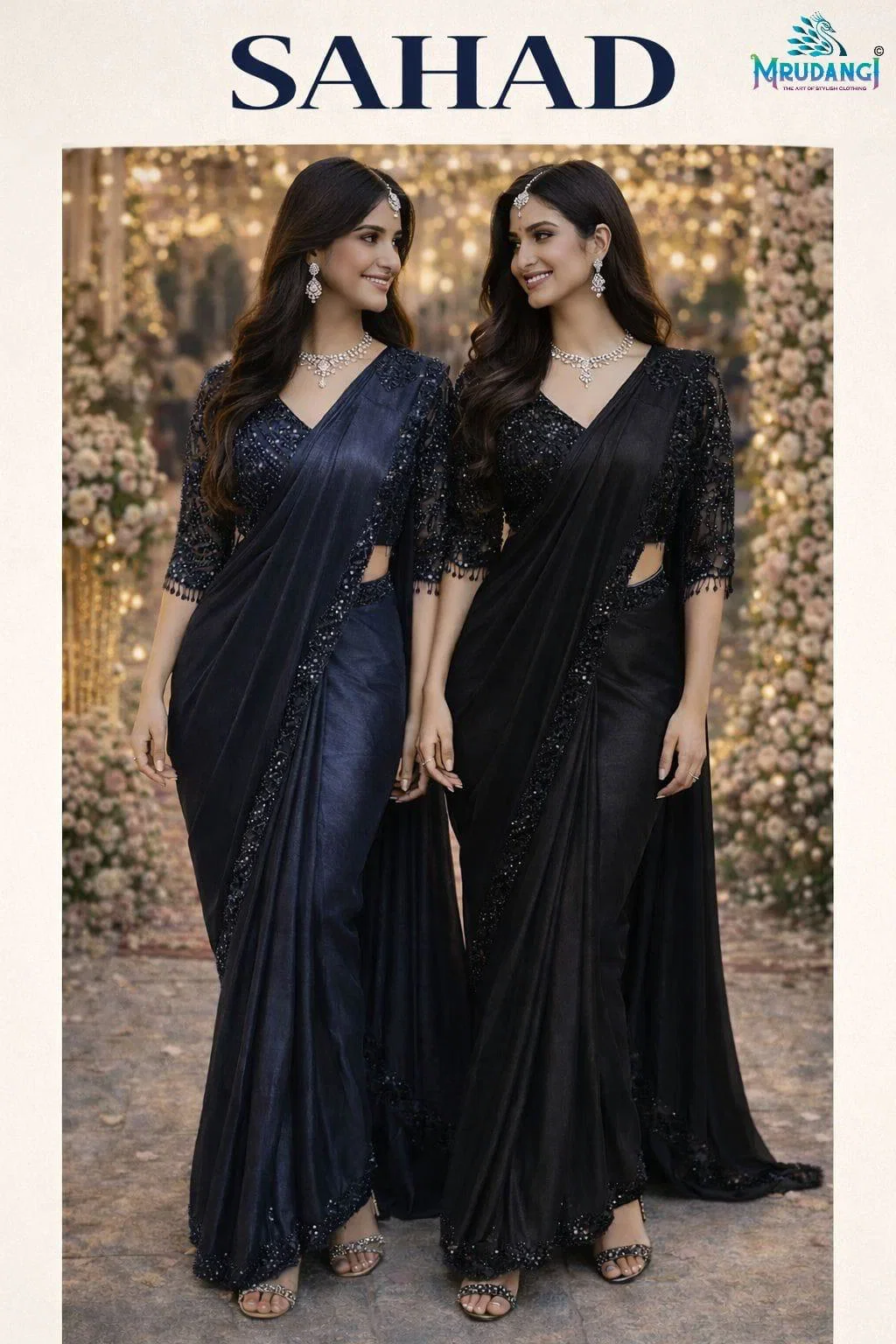 Mrudangi Sahad Real Satin Ready To Wear Saree Collection Wholesale