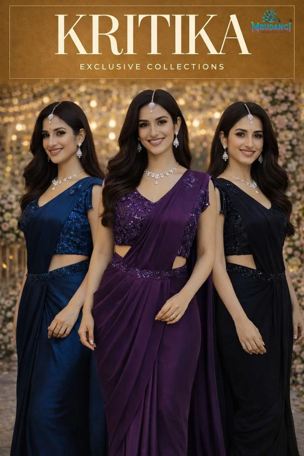 Mrudangi Kritika Lycra Ready To Wear Designer Saree Collection Wholesale