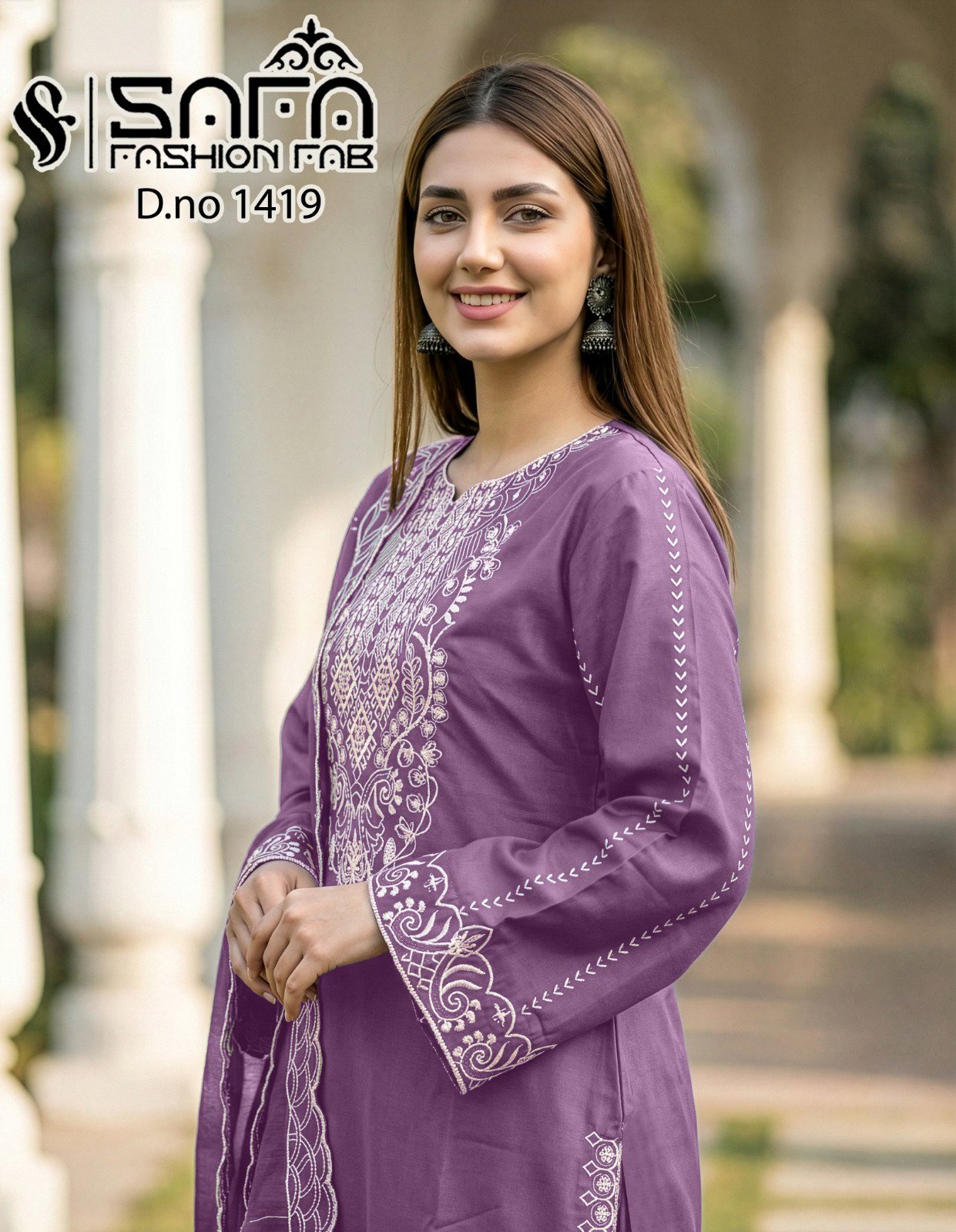 Luxury Pret 1419 Viscose blanded Fabric Top Inner Bottom With Dupatta Collection Wholesale